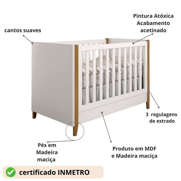 berço capri branco detalhes