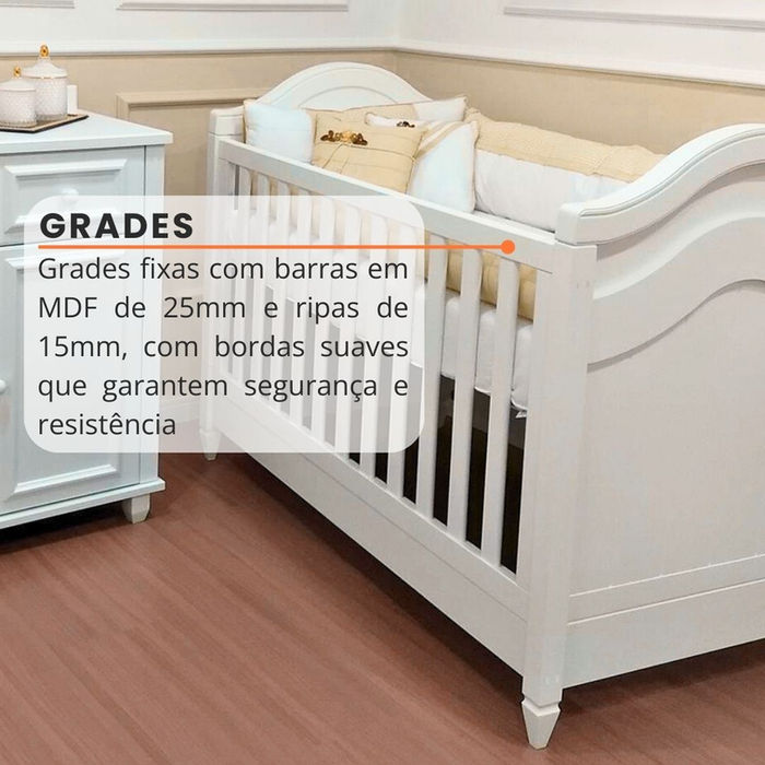 Berço Paris Provençal Clássico branco