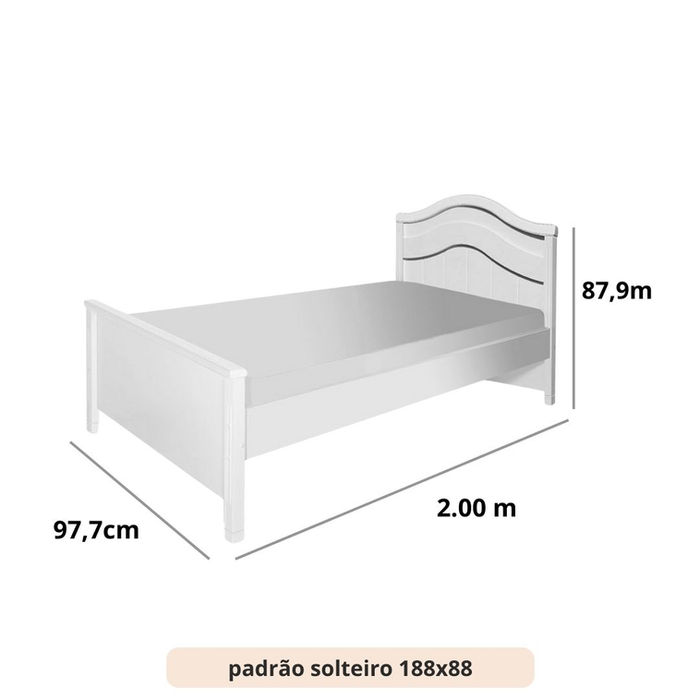 cama paris provençal tamanho solteiro infantil e adulto
