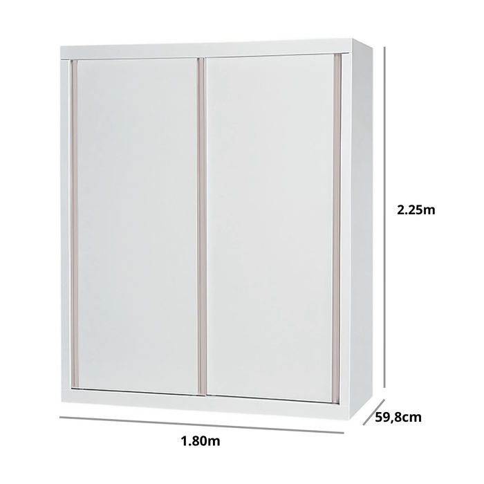guarda roupas porta de corre White 2 portas 180m