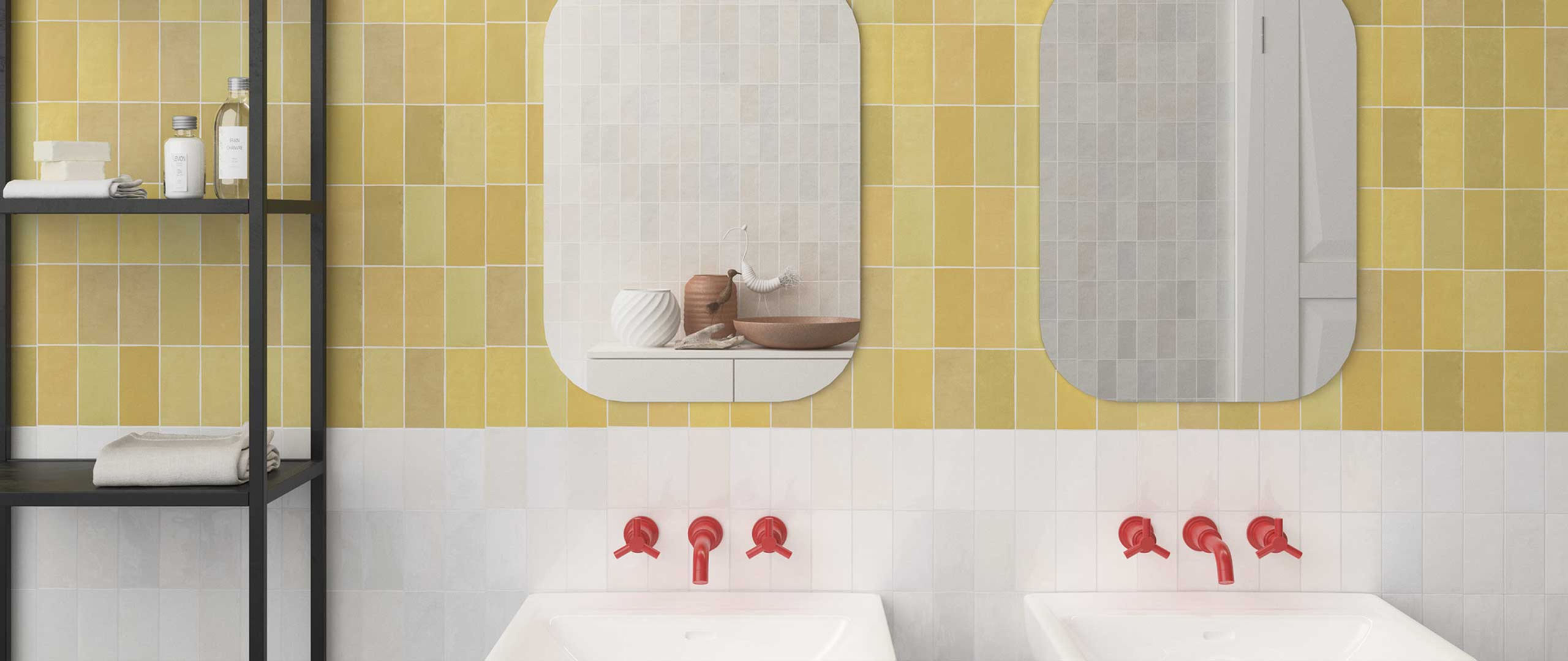 Yellow Mustard Ceramic Tile Wall Ann Sacks Dallas