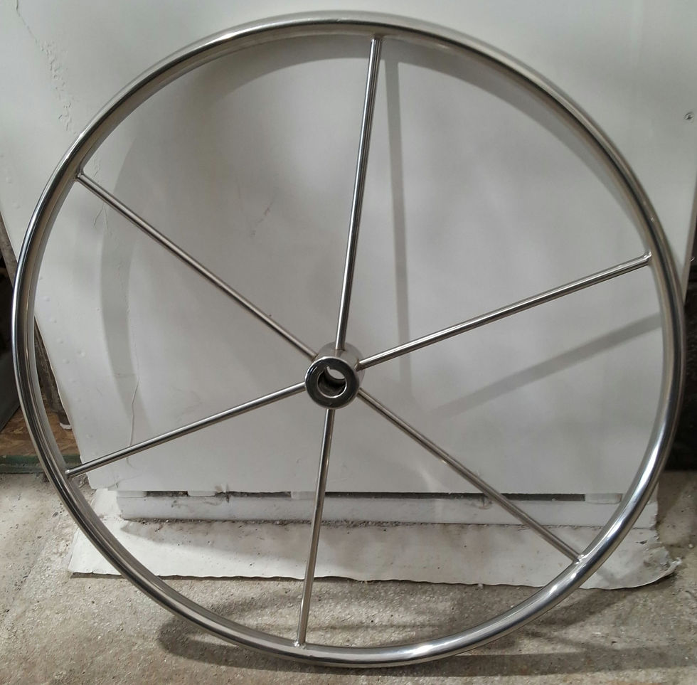 Thumbnail: Edson 24" Stainless Steel Captain's Wheel, Straight Key
