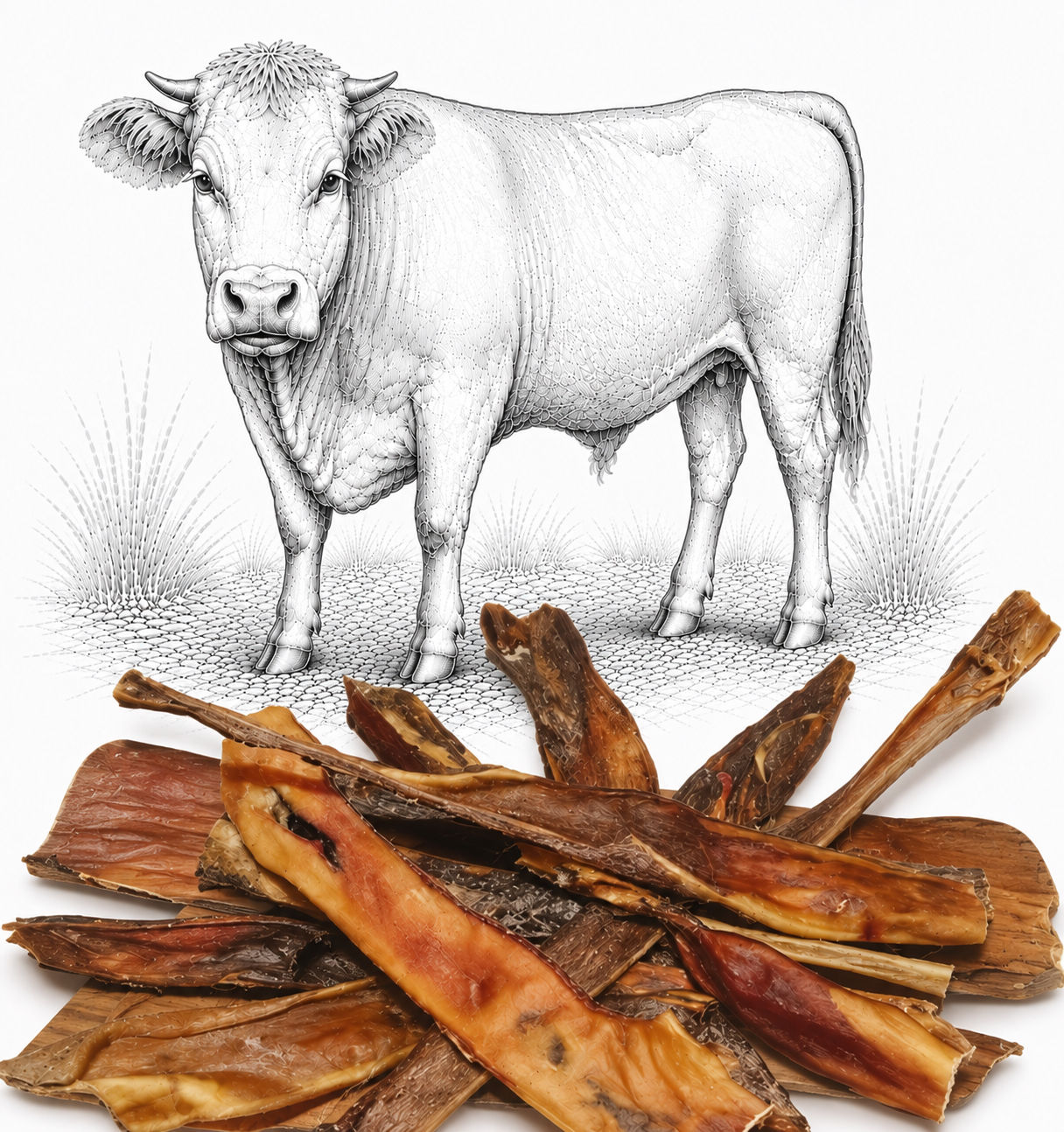 Peaux de BOEUF extra dures 30 cm