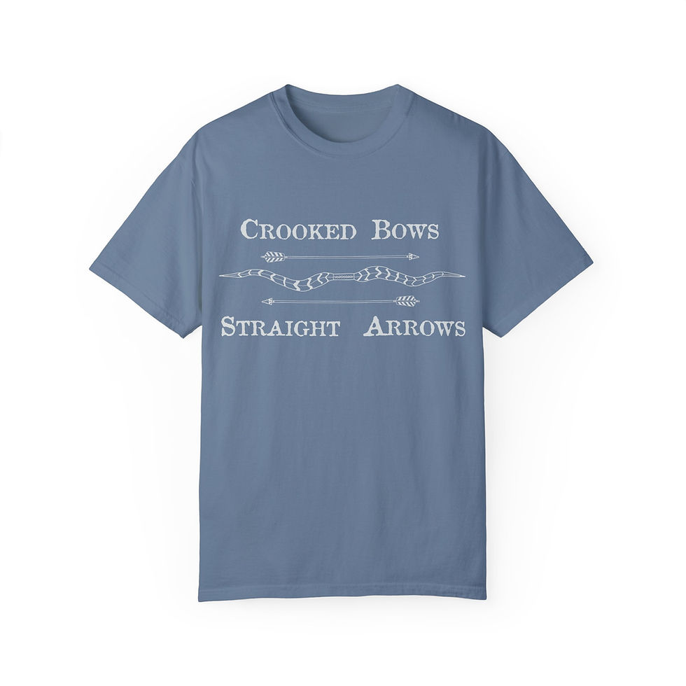 Thumbnail: Crooked Bows Straight Arrows white print