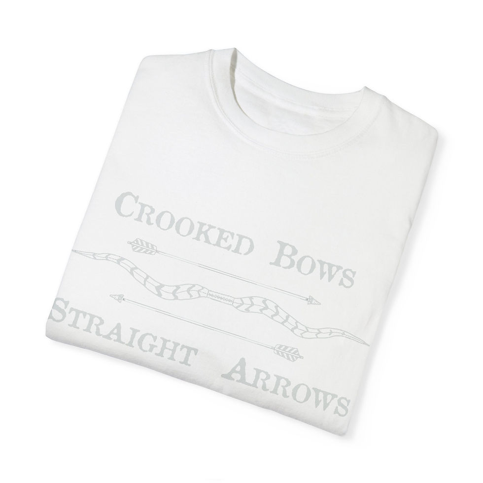 Thumbnail: Crooked Bows Straight Arrows white print