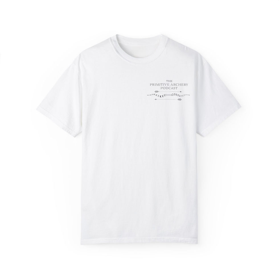 Thumbnail: Primitive podcast logo on front with Arrowhead on back shirt (comfort colors)