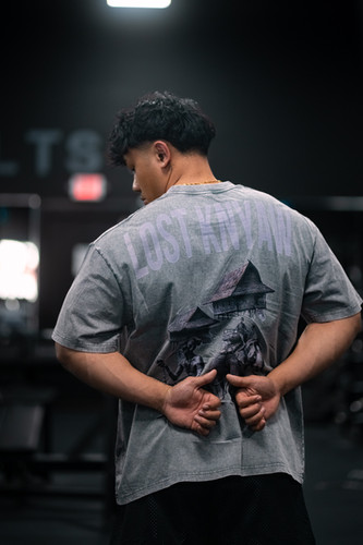 Grey Heavy Oversized Graphic T-shirt | LOST KNYAW