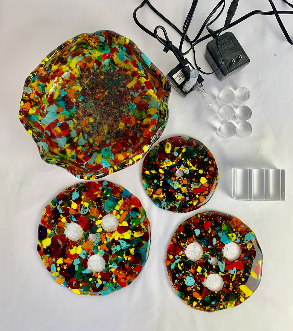 Thumbnail: Confetti - Lighted Glass Water Fountain for Meditation & Pets