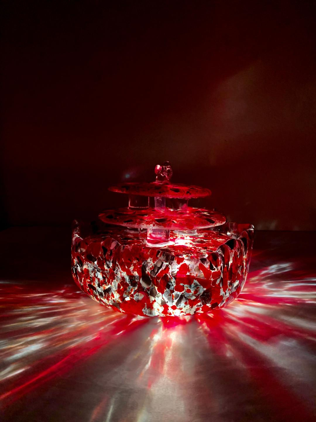 Zen- Lighted Glass Water Fountain for Meditation & Pets