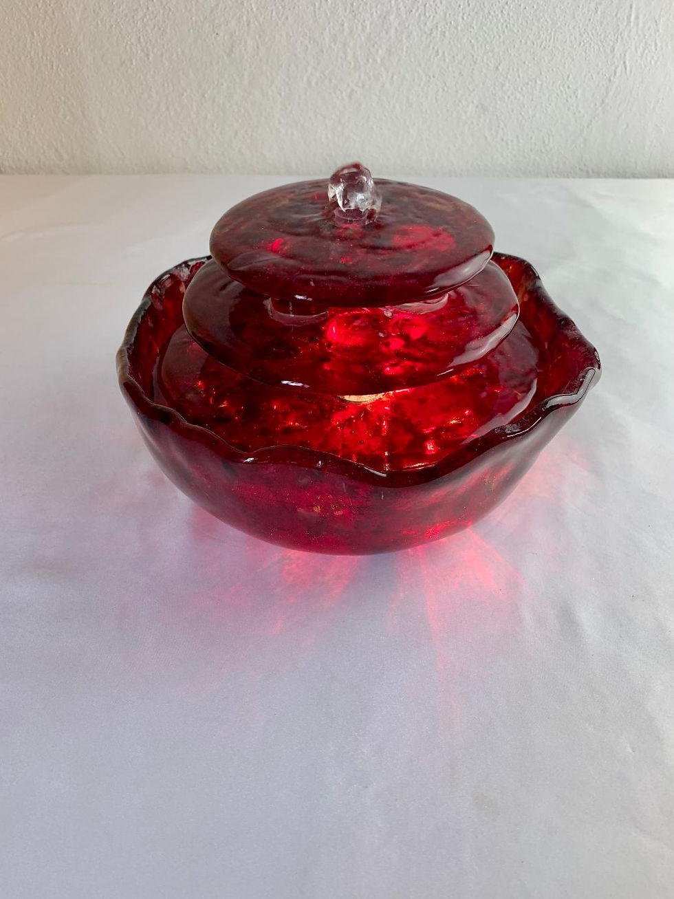 Thumbnail: Erica Custom Order- Lighted Glass Water Fountain for Meditation & Pets