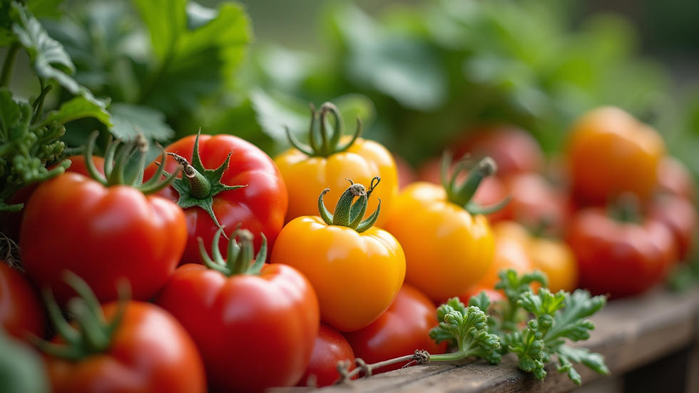 Close-up view of a colorful vegetable garden