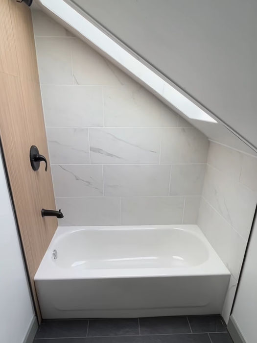 Custom shower with skylight