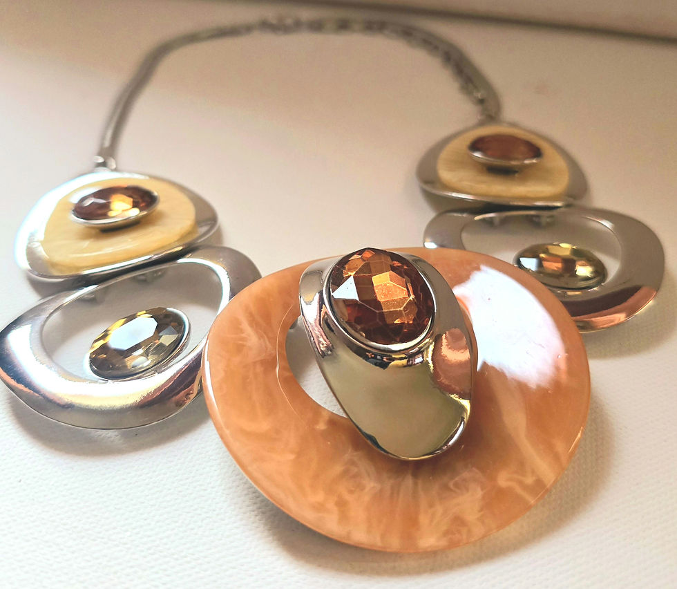 Thumbnail: Tan and Silver Necklace 