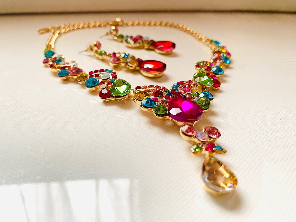 Thumbnail: Multi Color Jewel Necklace