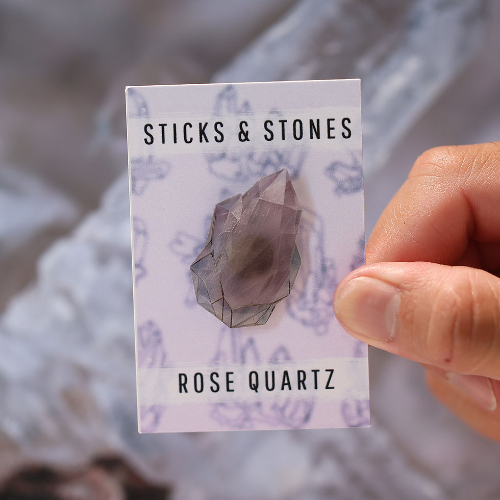 Thumbnail: Rose Quartz Crystal Pin