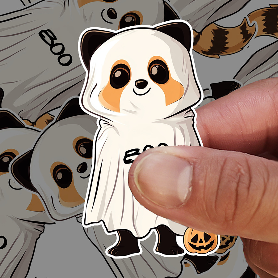 Thumbnail: Red Panda Ghost Sticker