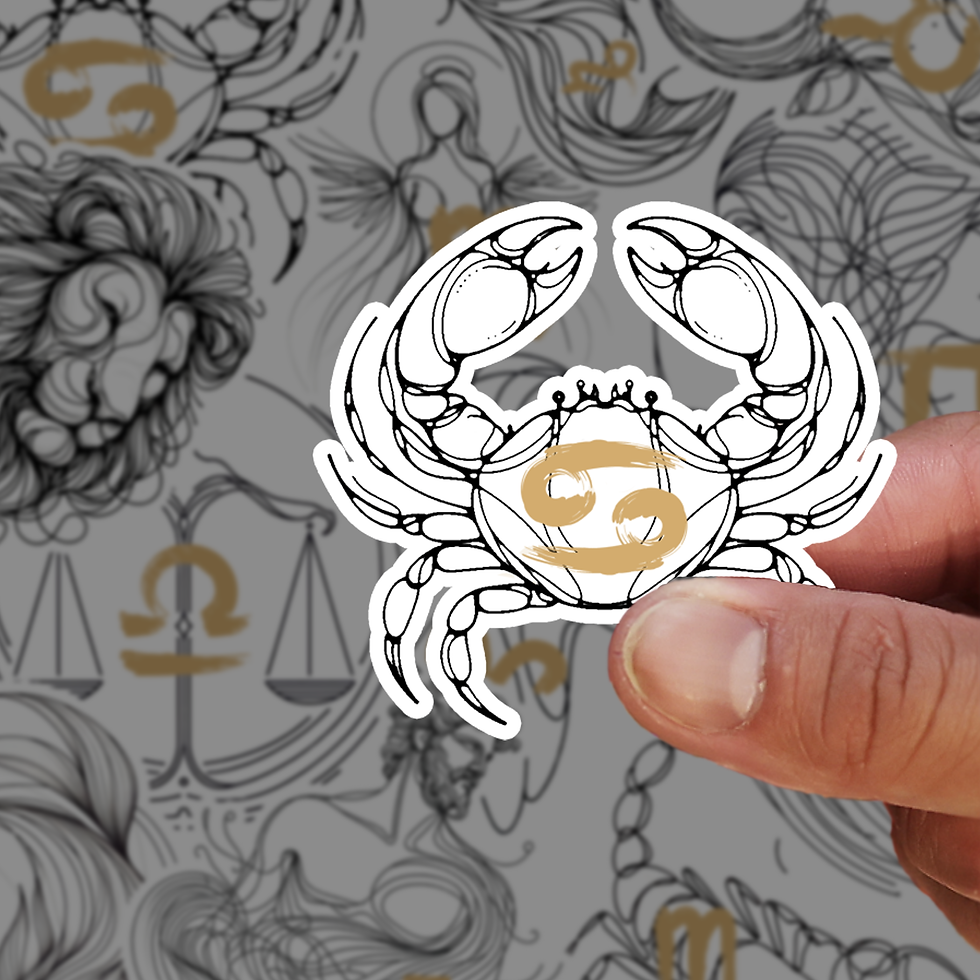 Thumbnail: Cancer Zodiac Line Art Sticker