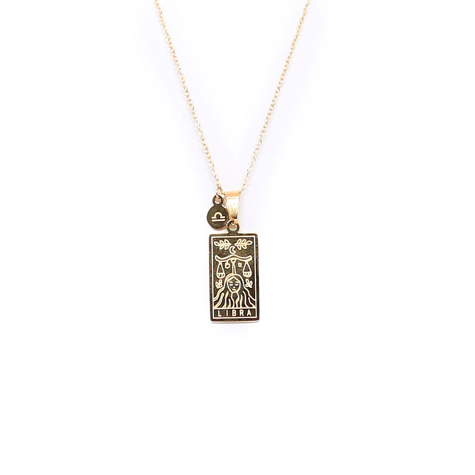 Thumbnail: Gold Tarot Zodiac Necklace