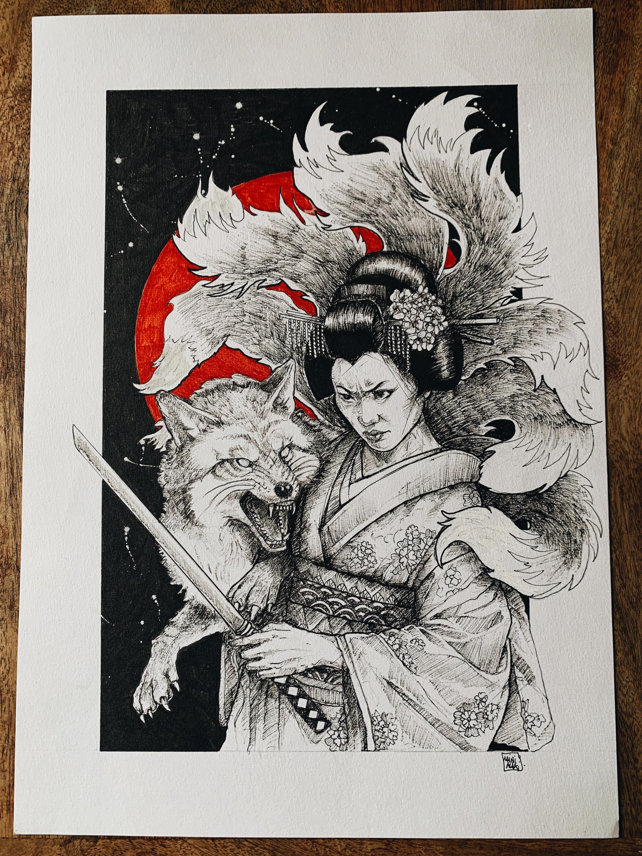 croquis original A3 geisha