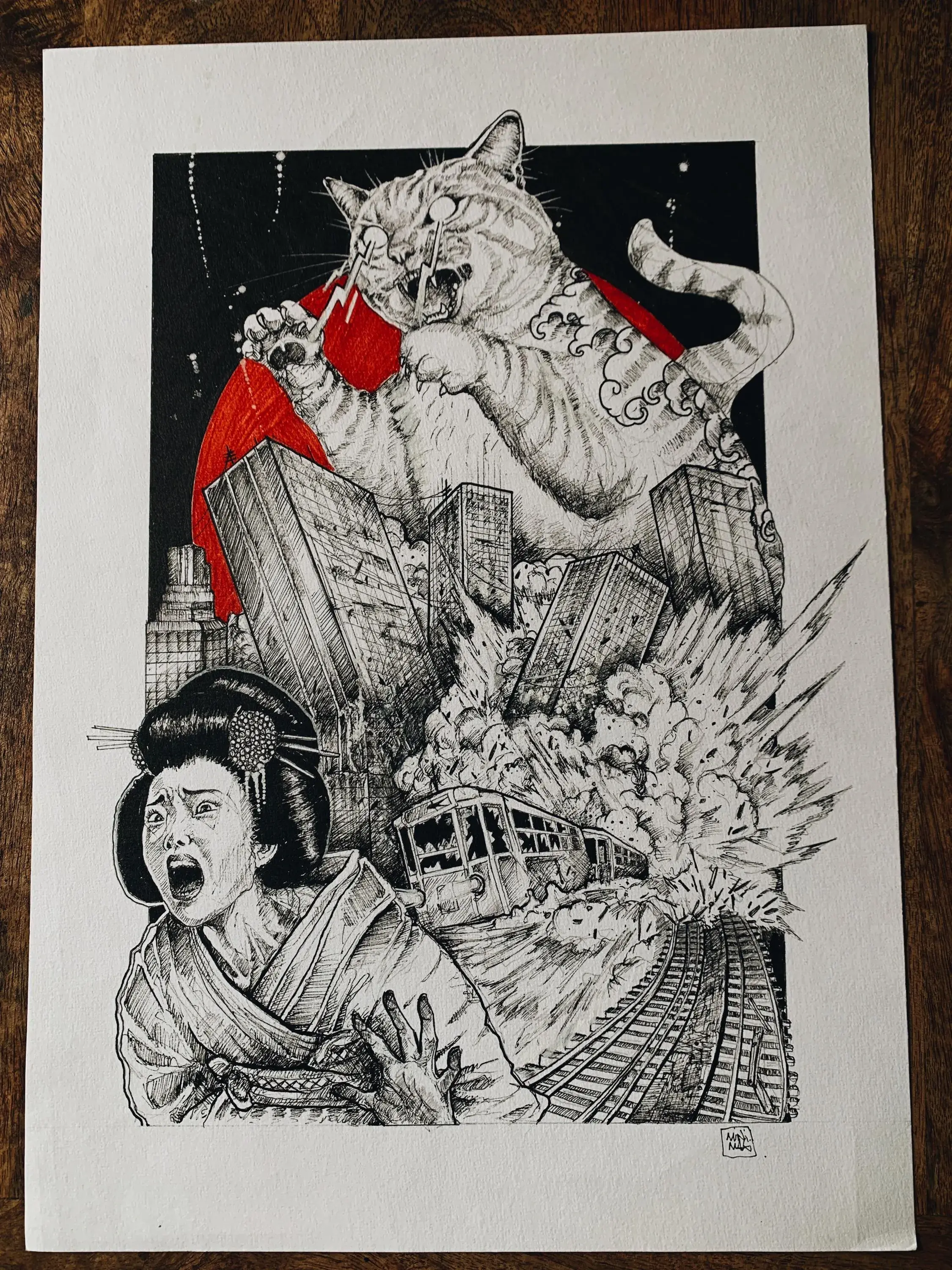 croquis original A3 catzilla