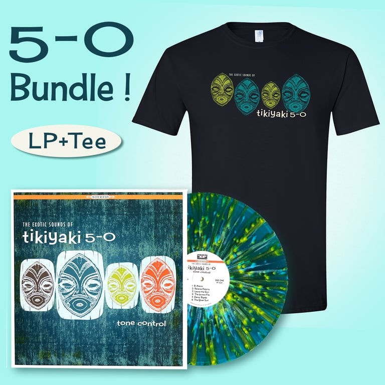 The Exotic Sounds of Tikiyaki 5-0…Tone Control Vinyl LP and T-Shirt Bundle