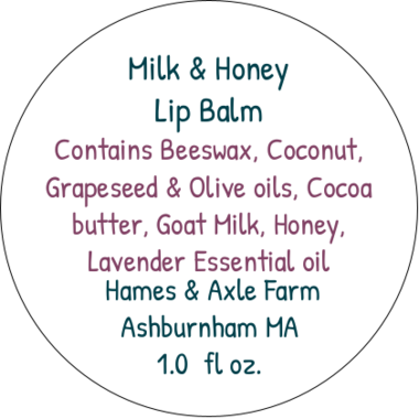 Find out what's in our lip balm. Here's the label!