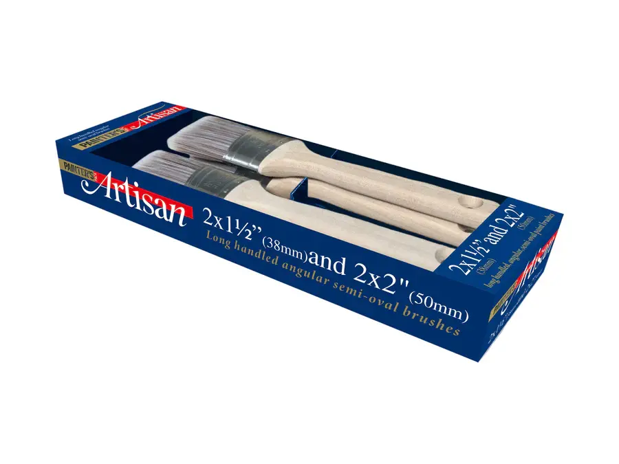 Thumbnail: Painter’s Pack™ Long Handle Angled Artisan Brush 4 Piece set