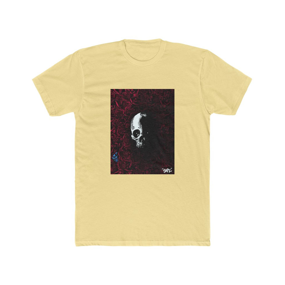 Miniature : Blue Flowers - Men's Cotton Crew Tee