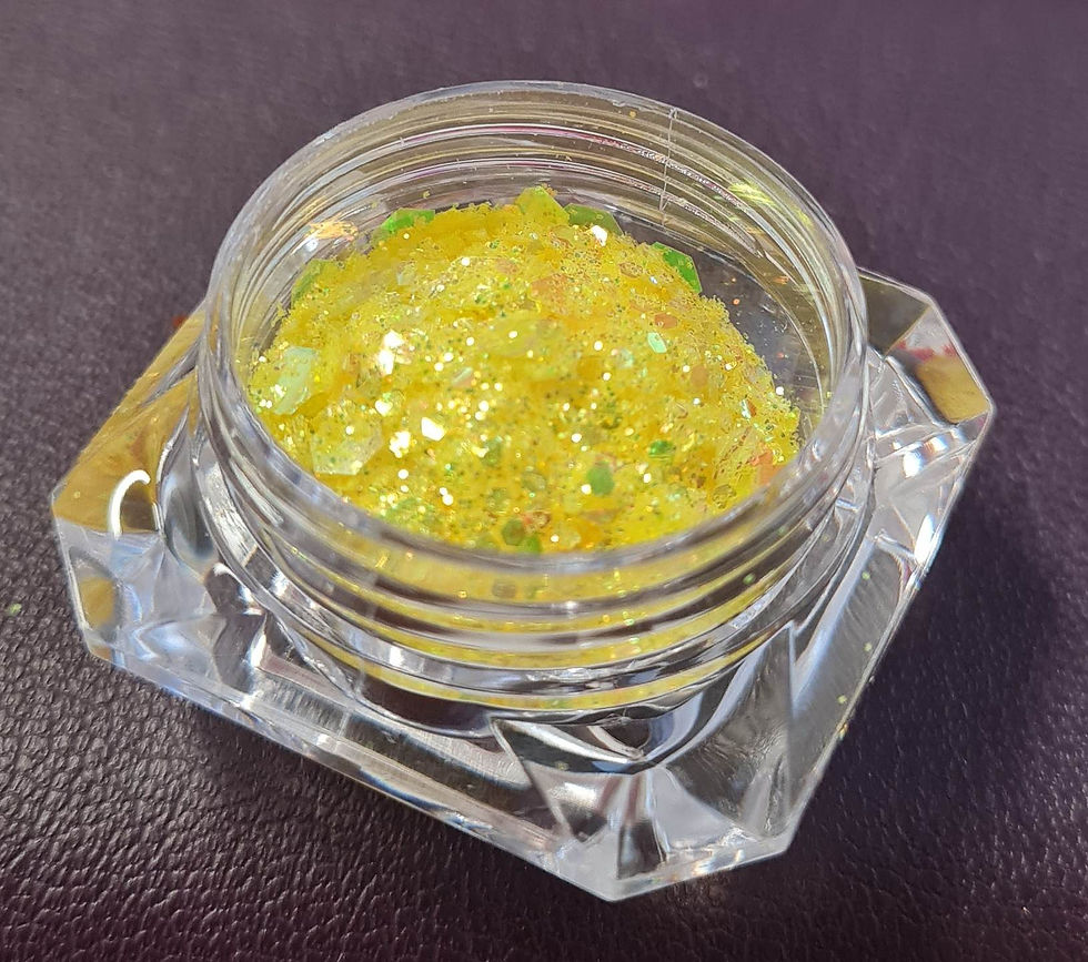 Premium Holographic Effect Glitter flakes, yellow