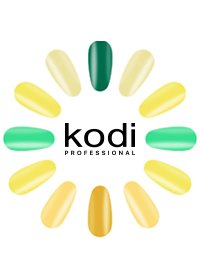 KODI Gel Polish Green & Yellow Collection The basic collection of gel polishes by the popular international brand Kodi Professional is considered to be the reference in the nail industry without any exaggeration. An interesting range of colors, divided into thematic series according to the principle of color unity, combined with high quality is the key to success. Knowing this, masters around the world choose Kodi Professional gel polishes for work. The optimal formula of the products guarantees ease and uniformity of distribution, eliminating the risk of flowing. Gel polish has perfect pigmentation and durability. Recently, the Green&Yellow themed series has been replenished with a new shade No. 70 GY - a deep color of fresh, wet, forest grass that looks great solo.  It is recommended to apply gel polish evenly in two thin layers with polymerization of each layer in a UV lamp - 2 minutes, in a LED lamp - 60-90 seconds.