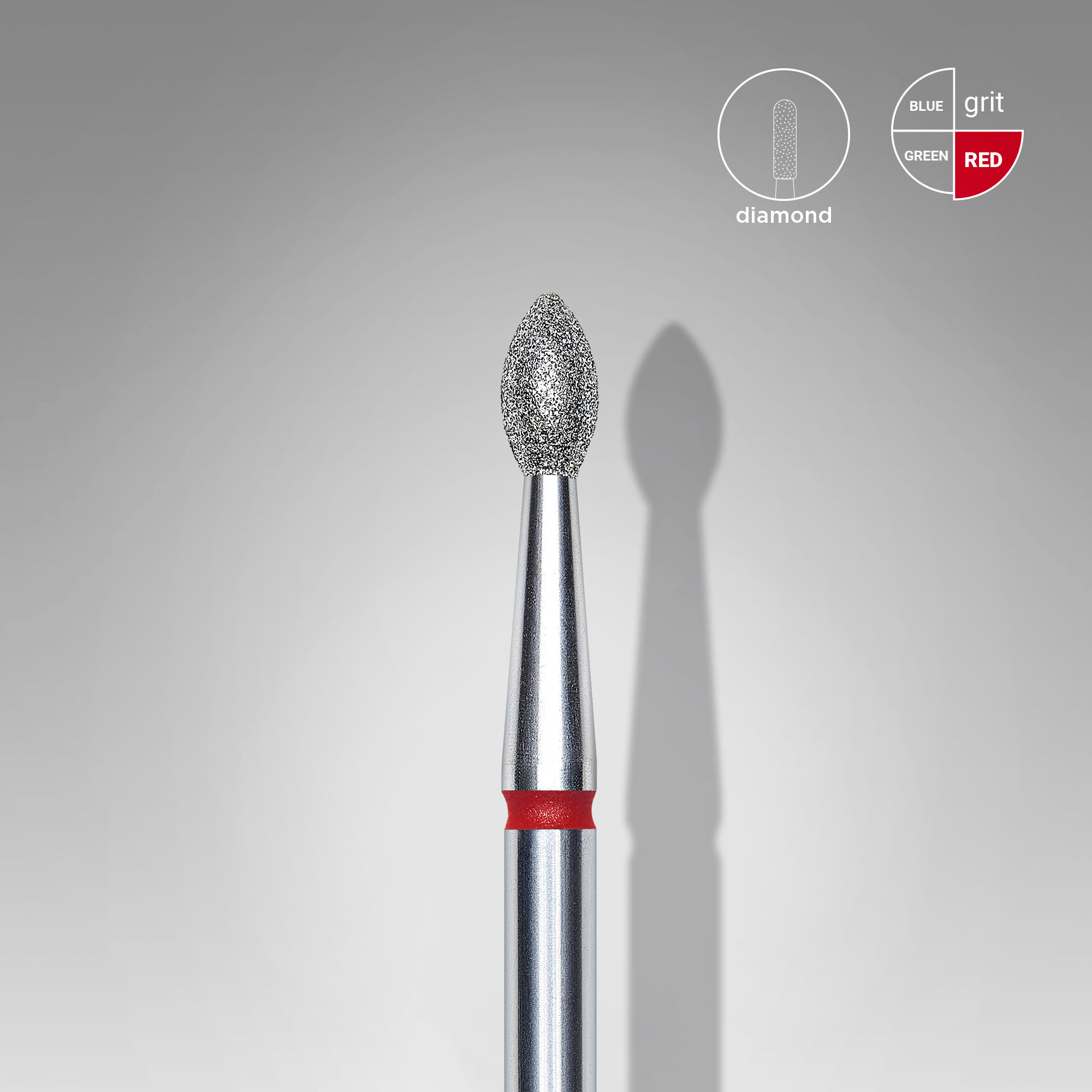 FA60R025/4.5 DIAMOND NAIL DRILL BIT, POINTED "BUD" , RED