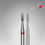 Миниатюра: FA11R018/8 Diamond nail drill bit pointed flame, red