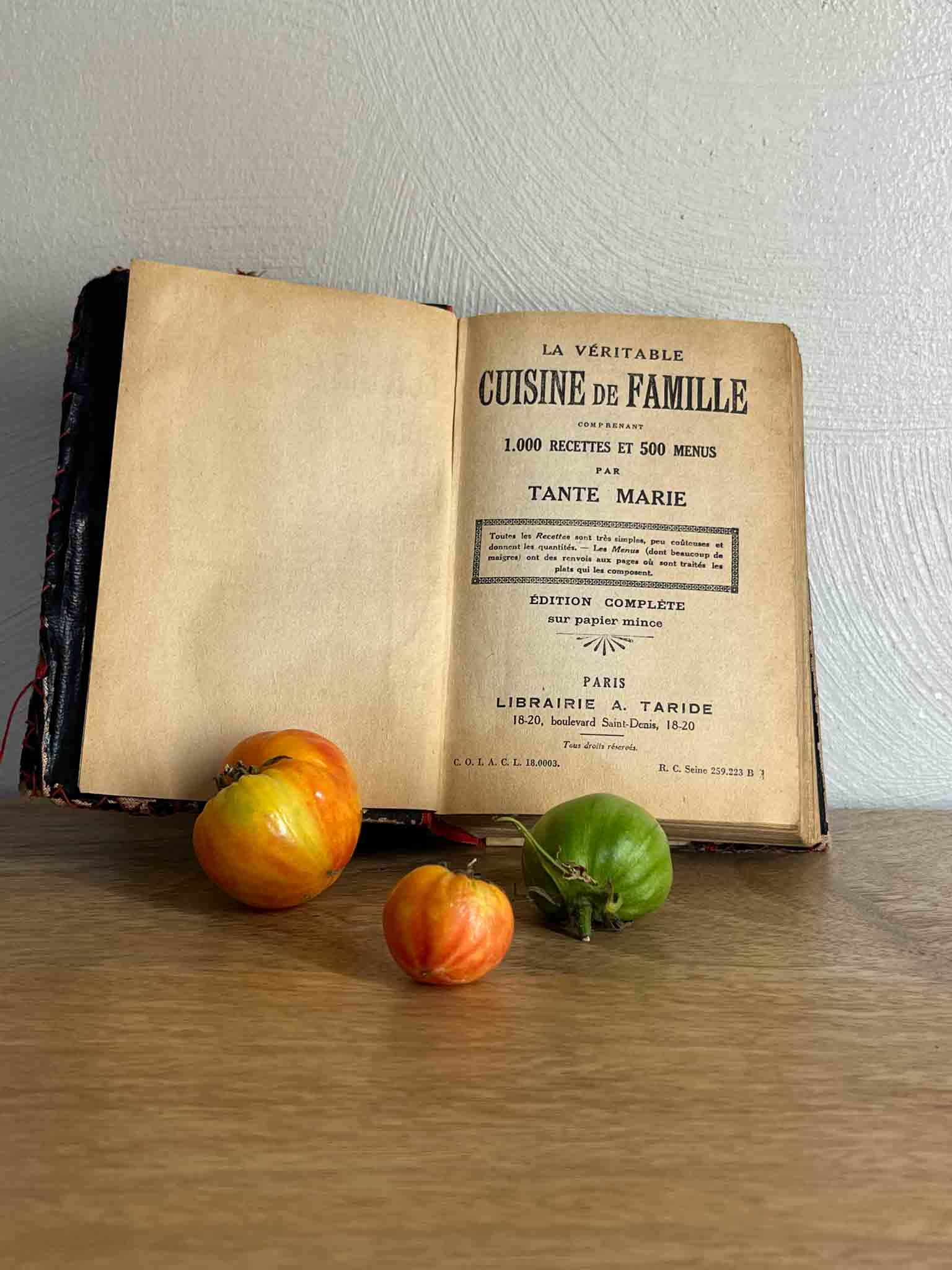 Livre ancien de cuisine, édition A. Taride du quatrième trimestre 1949