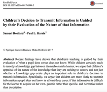 Ronfard, S., & Harris, P.L. (2017).
