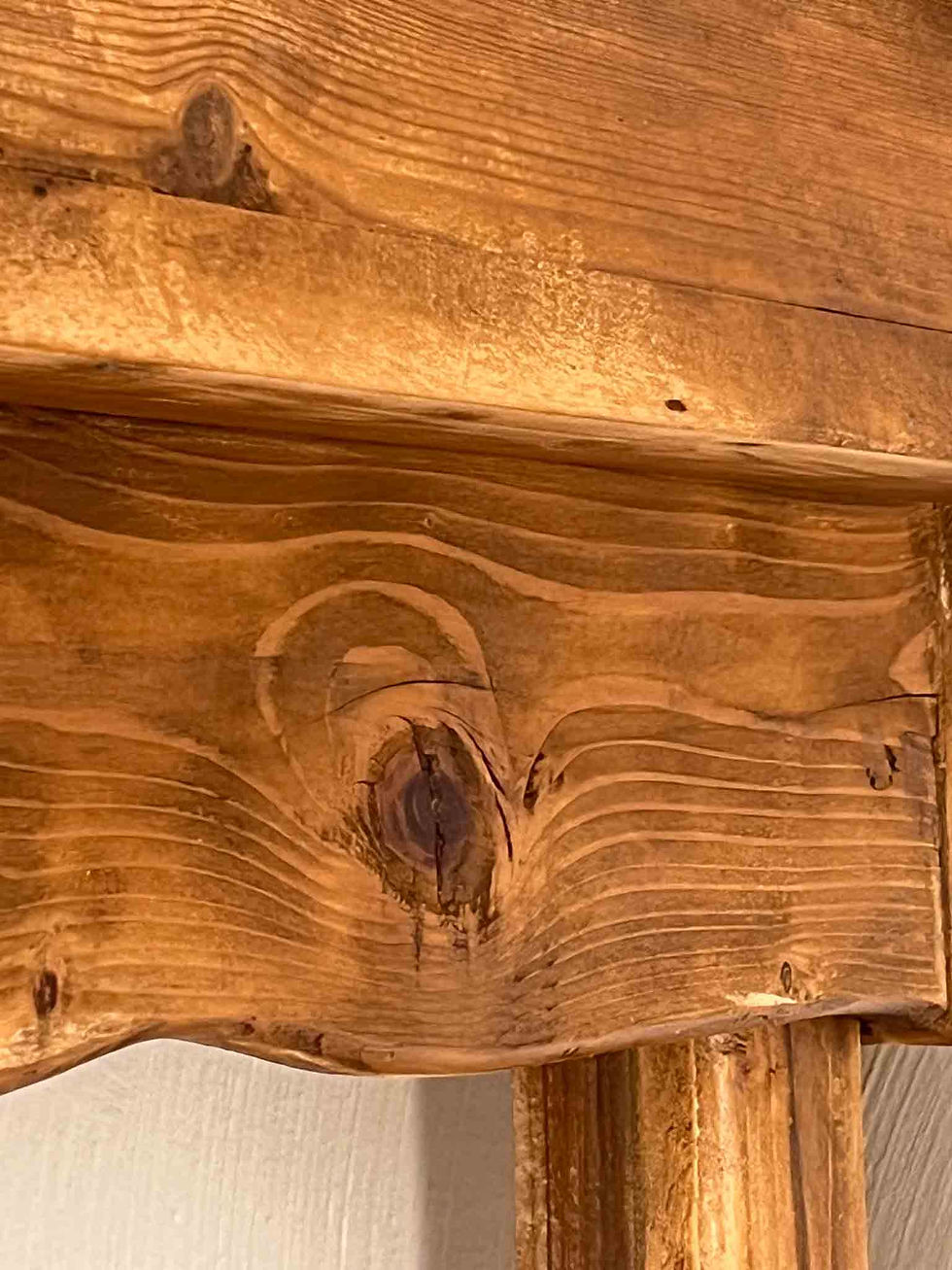 Coiffeuse ancienne des années 60 en bois teinte miel, restaurée