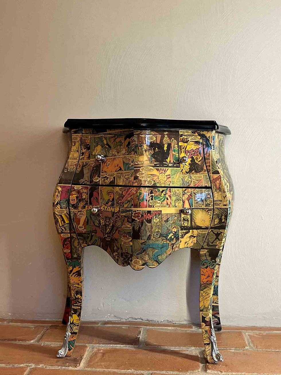 Commode vintage baroque Casa Padrino en bois massif à deux tiroirs