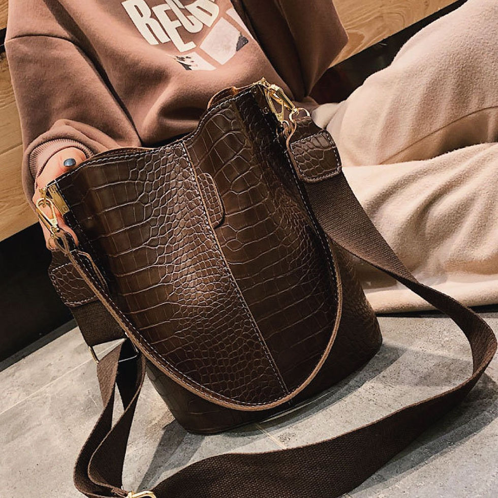 Thumbnail: Blake Shoulder Bag -Chocolate Croc