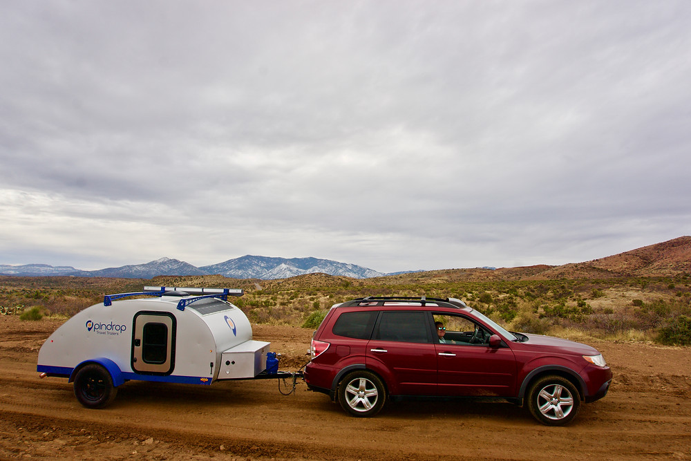 Travel Write Rachel Pasche, exploring Arizona with a Pin Drop Travel Trailer