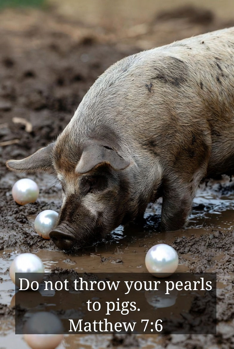 do not throw your pearls to pigs
