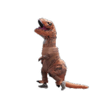 t rex suit walking.gif