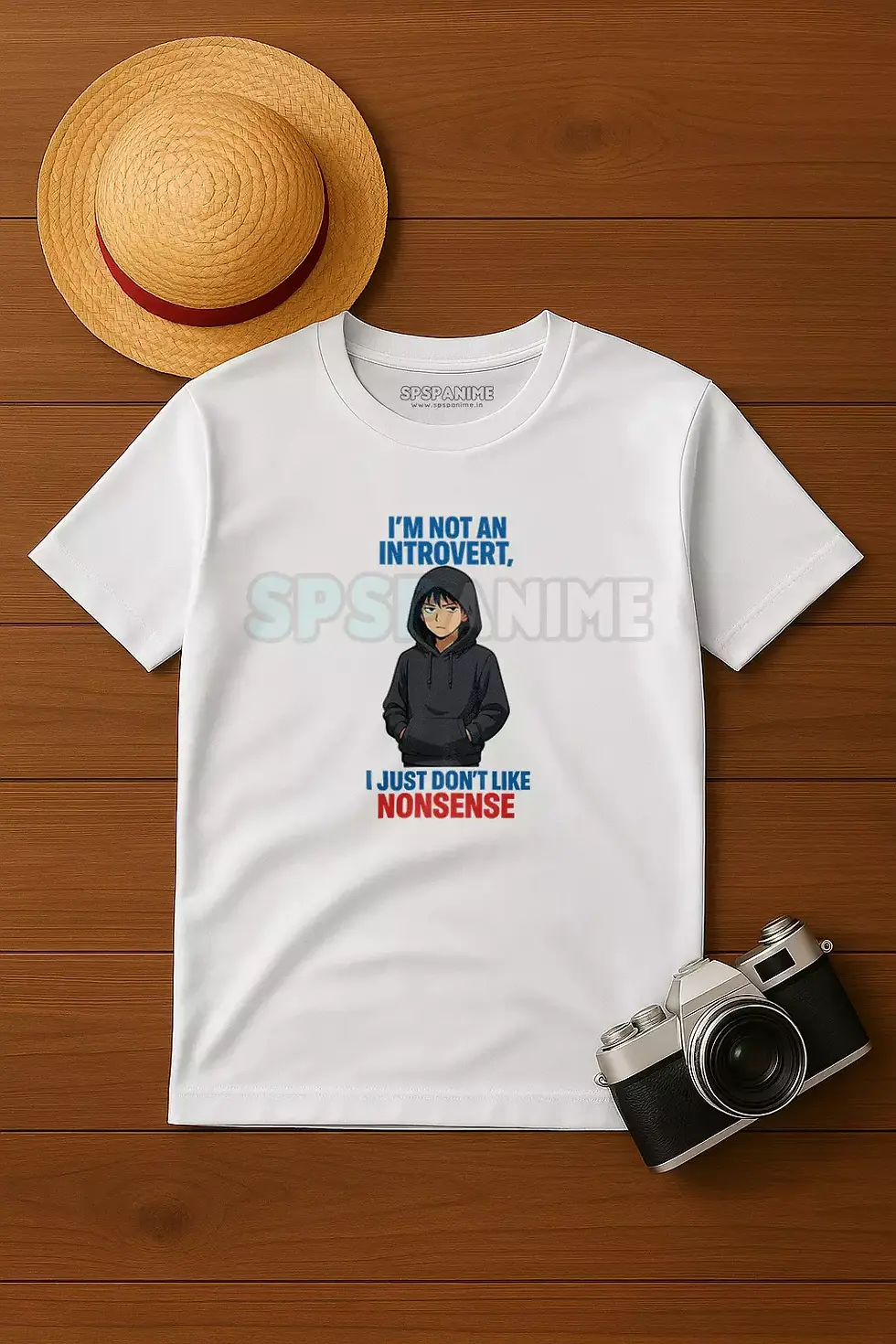 Thumbnail: Introvert printed polyster t-shirt - Printed T-Shirt, Quote Tee, SPSP Anime