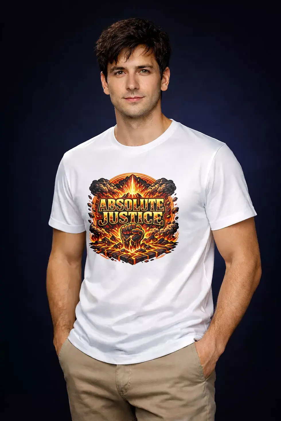 Absolute Justice anime inspired graphic polyster white t-shirt - Pirate Anime T-Shirt, Justice Warrior T-Shirt, SPSP Anime. 
