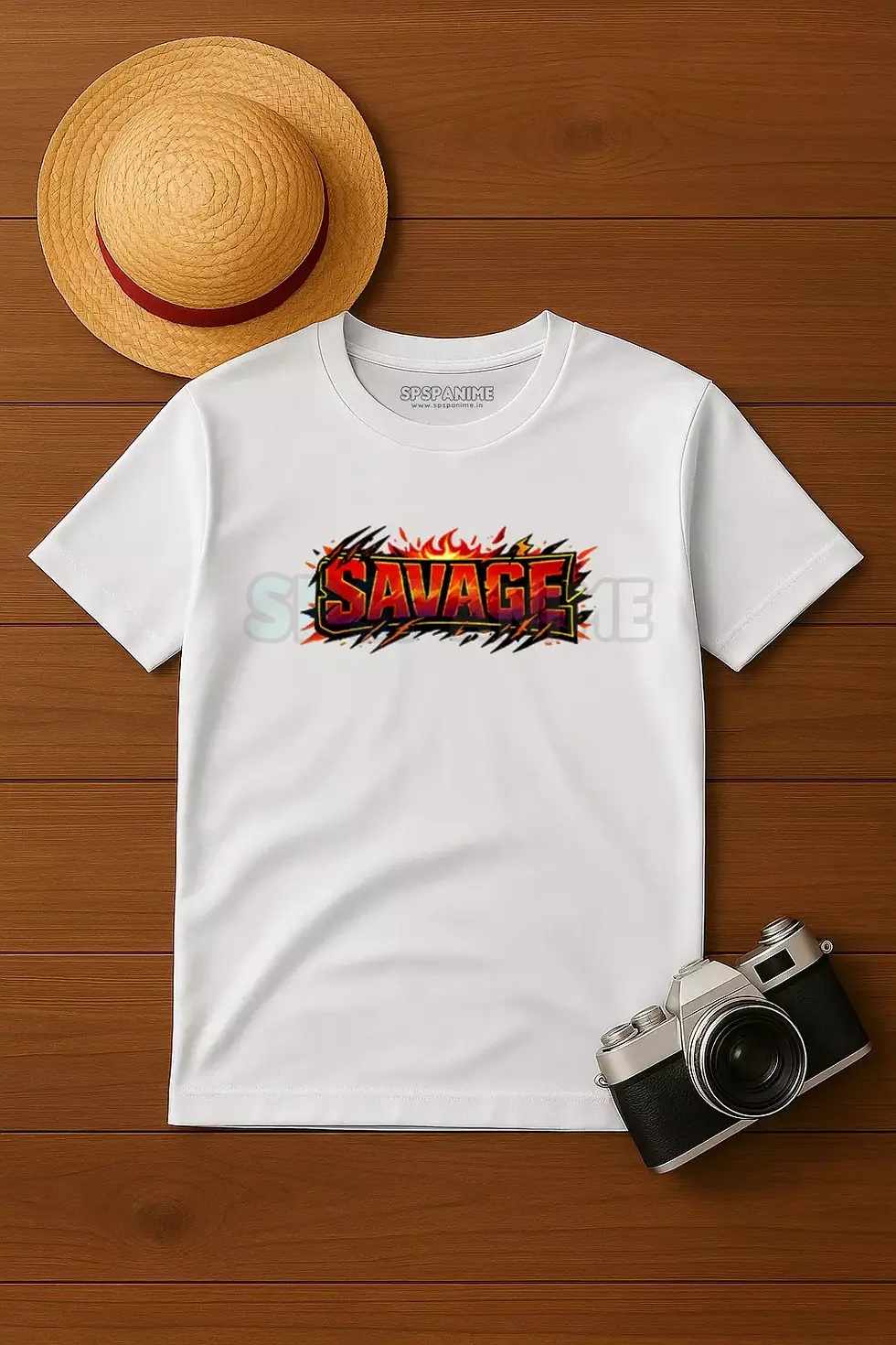 Thumbnail: Savage bold colorful graphic polyester white t-shirt - Savage T-Shirt, Graphics T-Shirt, SPSP Anime.
