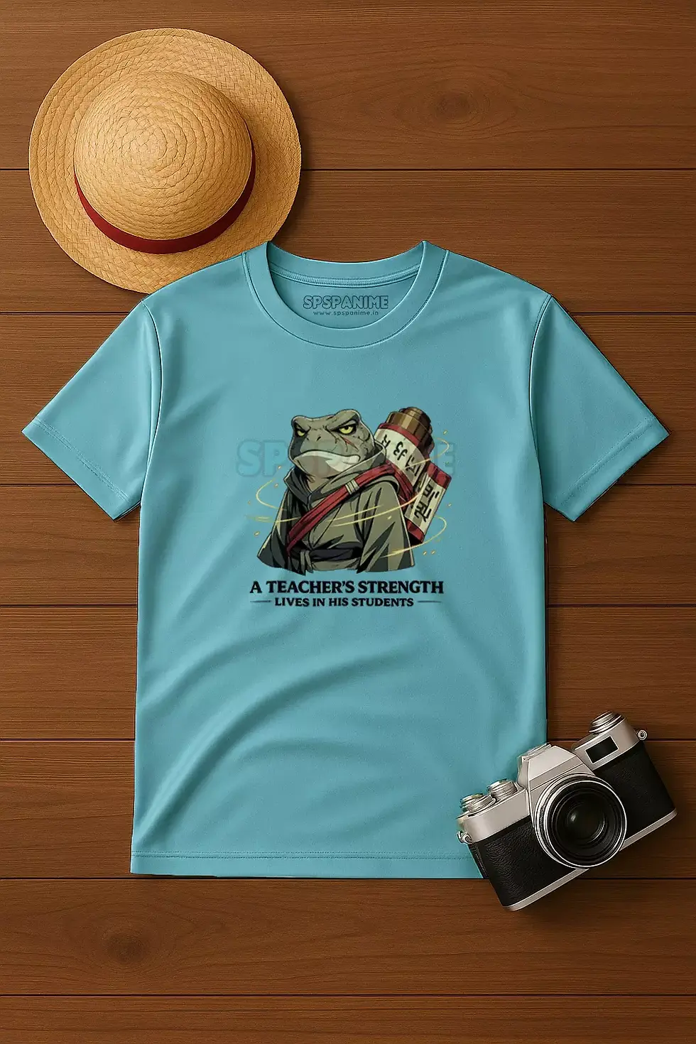 Thumbnail: A Teacher's Strength anime ninja colorful polyester blue t-shirt - Ninja Anime, Anime T-Shirt, SPSP Anime.
