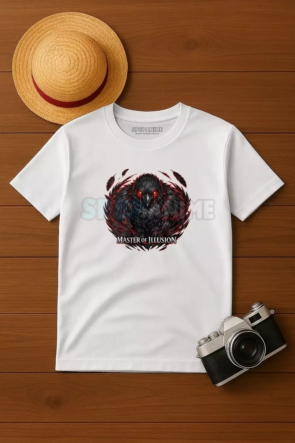 Thumbnail: Illusion Master anime ninja colorful polyster white t-shirt - Ninja Anime, Anime T-Shirt, SPSP Anime.