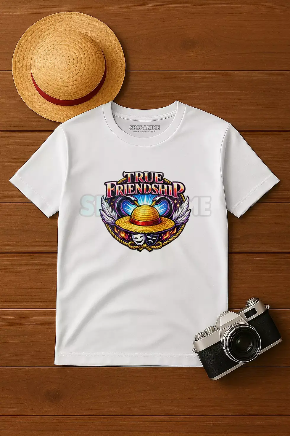 Thumbnail: True Friendship anime inspired crew bond white t-shirt - Friendship T-Shirt, Pirate Anime T-Shirt, SPSP Anime.