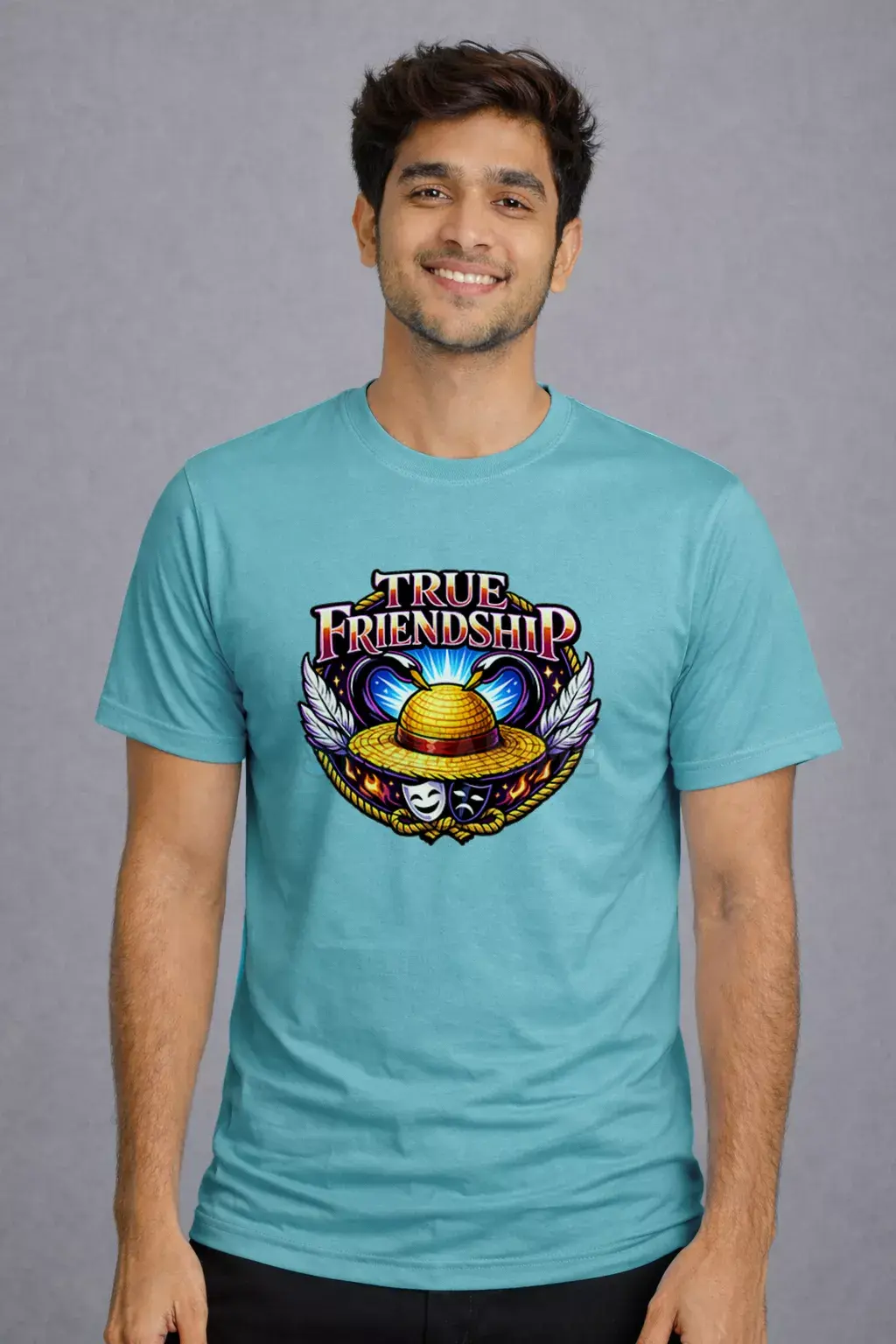 True Friendship anime inspired crew bond blue t-shirt - Friendship T-Shirt, Pirate Anime T-Shirt, SPSP Anime.