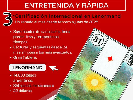 3ra edición de Certificación Internacional en Lenormand con inscripciones abiertas