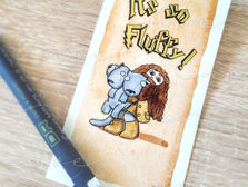 Separador de Fluffy & Hagrid de Harry Potter en acuarela por Ave Sandino 
