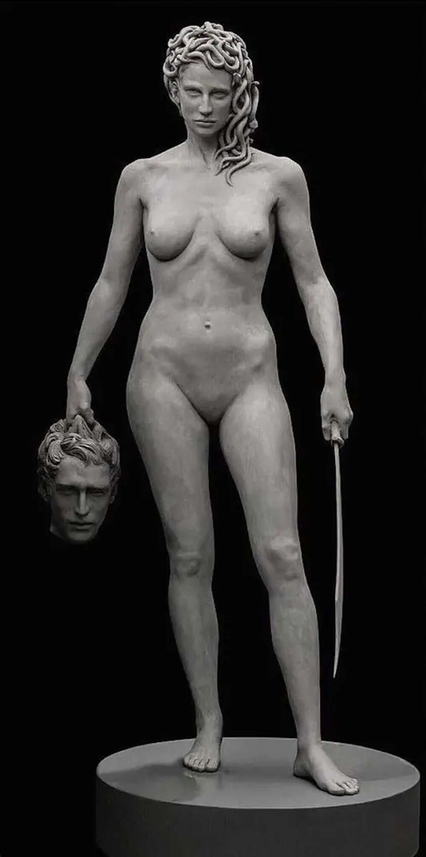 'Medusa With the Head of Perseus', by artist Luciano Garbati, 2021. AKA "The Me Too" Sculpture